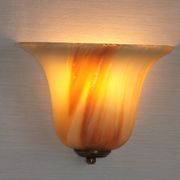 Vintage Pair Marinha Grande Swirl Art Glass Wall Sconces Made in Portugal