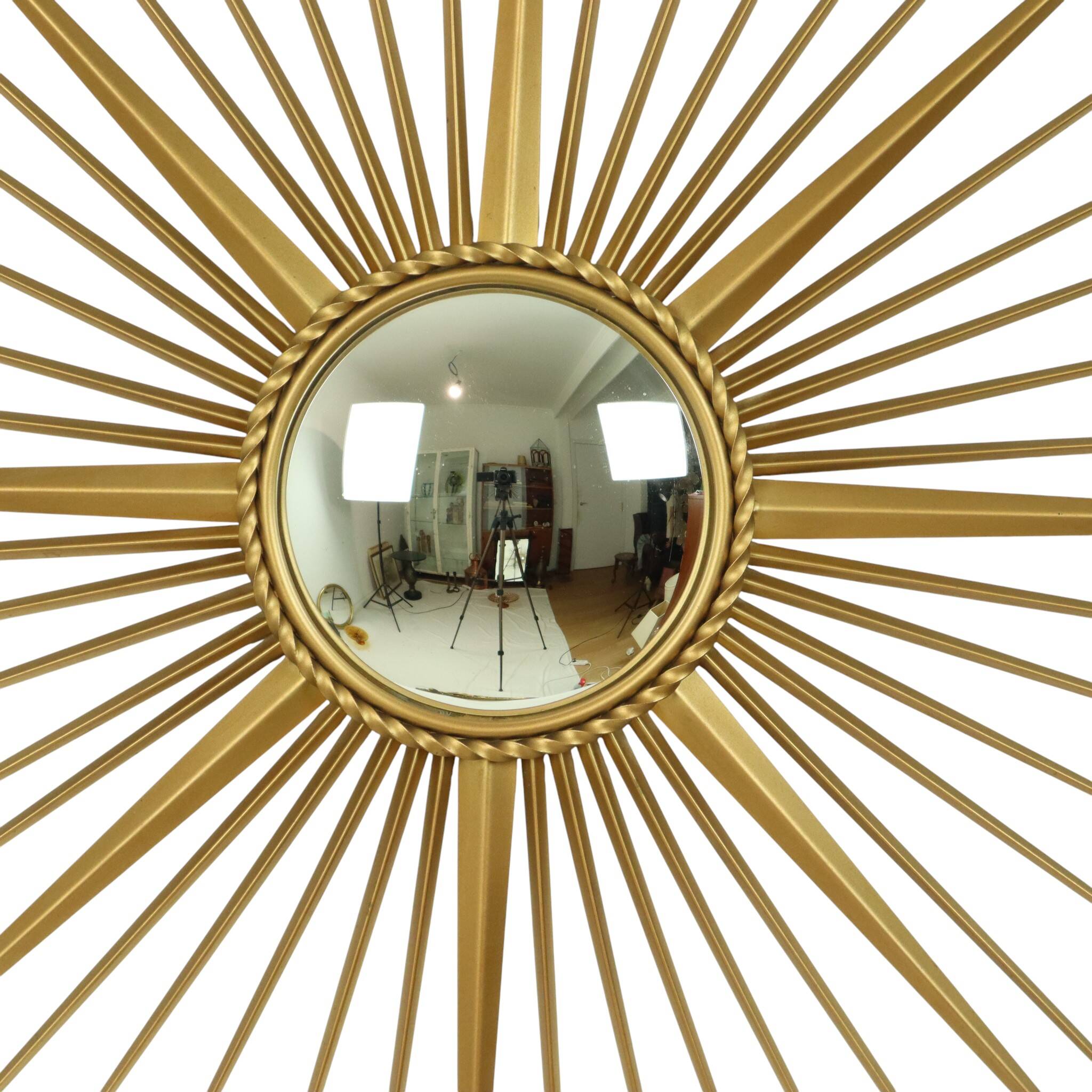 Large Vintage Sun Mirror Chaty Vallauris France 86cm