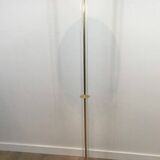Designer floor lamp in gilded brass and plexiglass