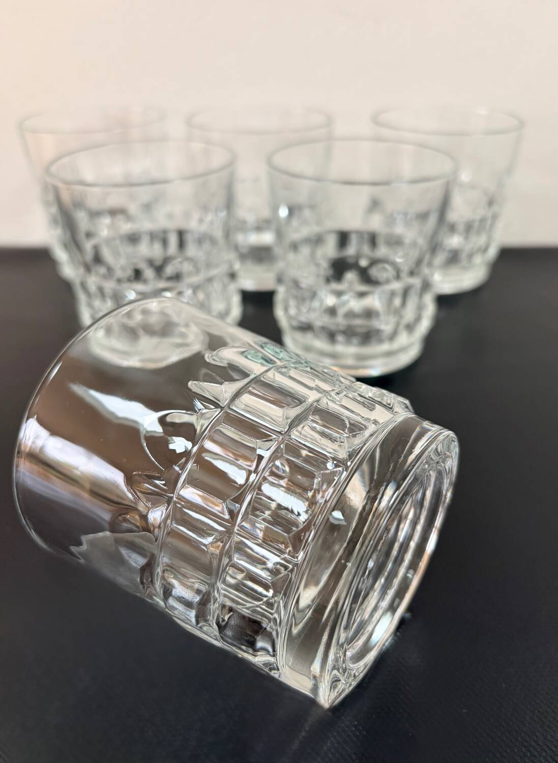 Set of 6 Luminarc Quadrille whisky glasses - Brand new condition