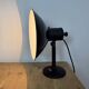 Vintage Industrial Black Enamel Table Lamp from EB, 1950s