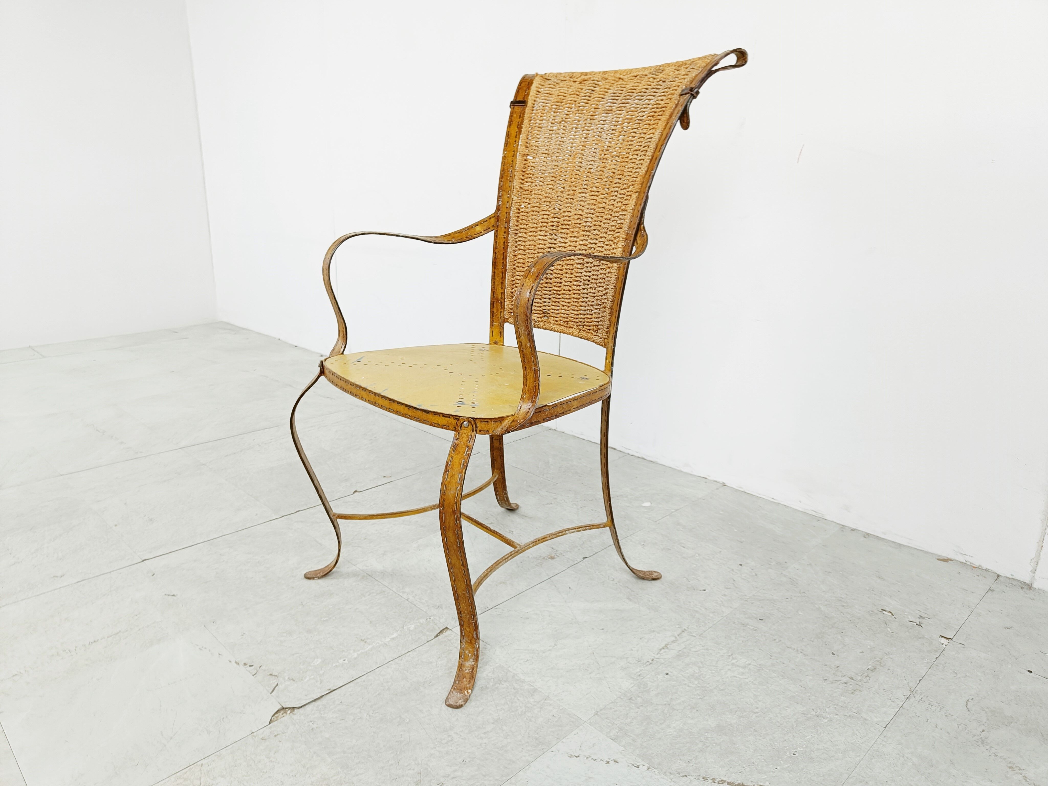 Vintage faux leather italian armchair, 1960s