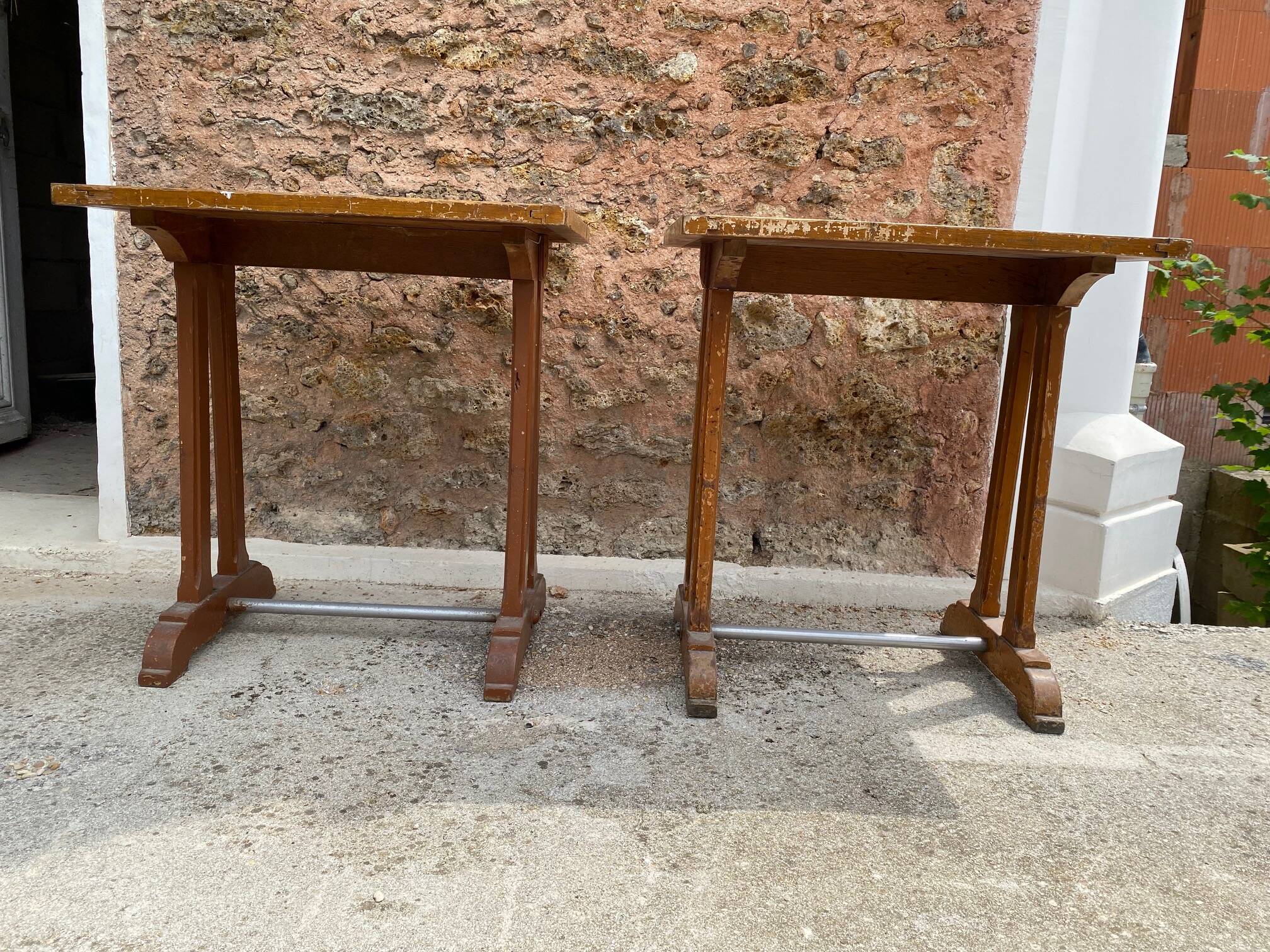 Vintage wooden bistro table