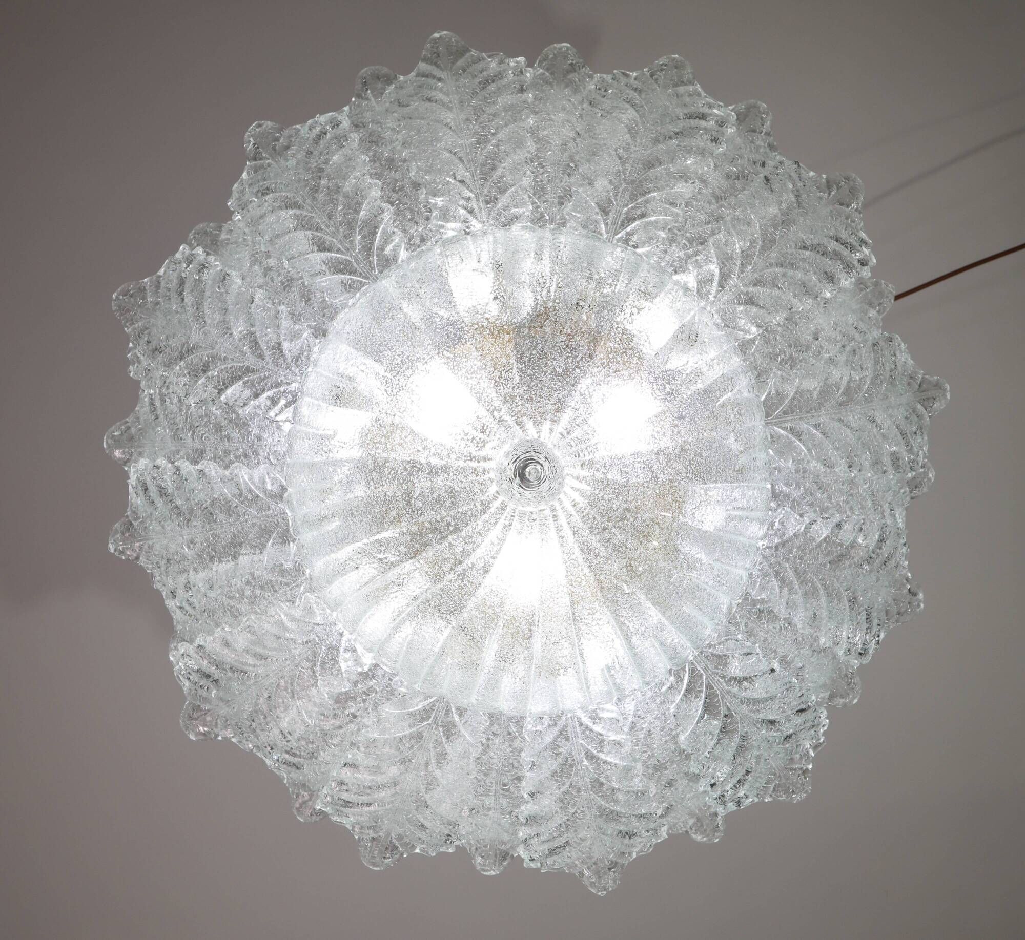 Taormina, Large Size Murano Clear trasparent Vintage Glass Ceiling Light, 1