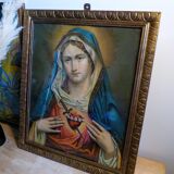 Painting Golden frame Virgin Mary immaculate heart