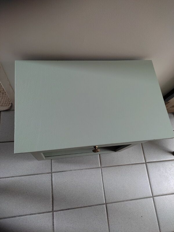 Bedside table wood restyled pale green