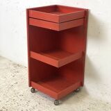 Vintage red metal architect's trolley