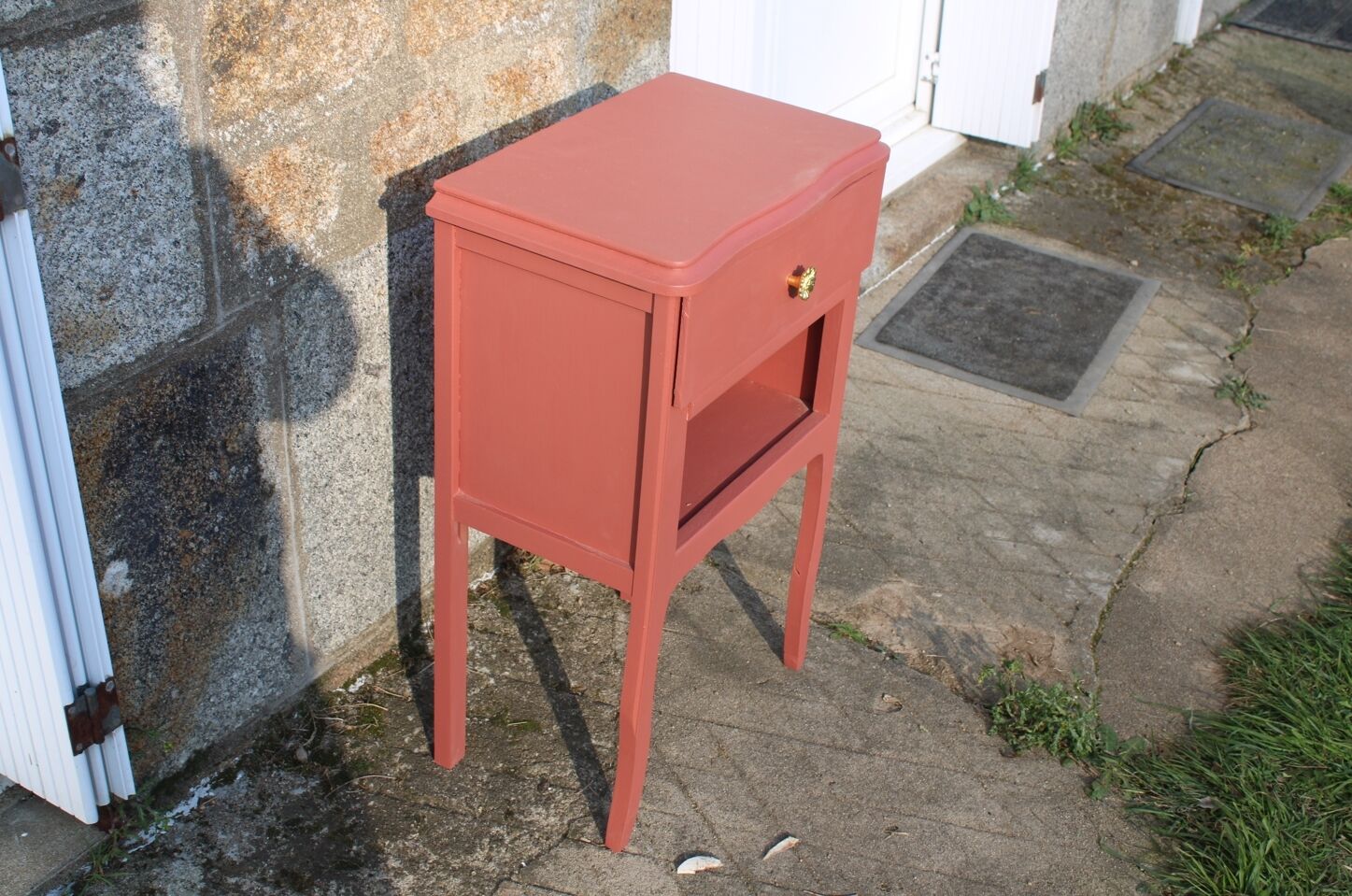 Terracotta pink bedside table
