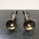 Pair ancient vase soliflore - anse metal vintage golden decoration