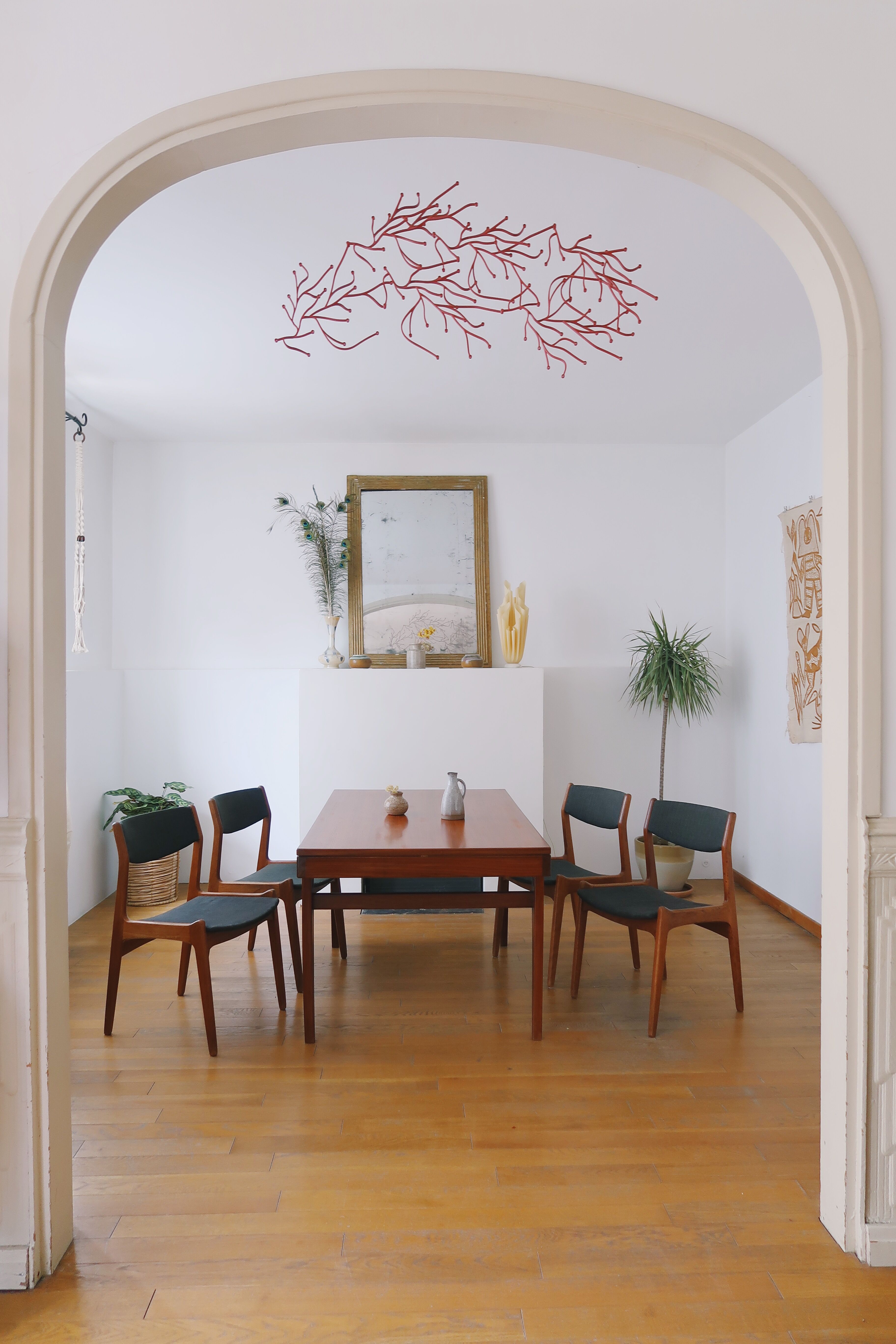 4 chaises vertes danoises estampillées
