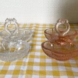 Pink molded double glass salt shaker
