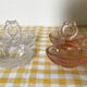 Pink molded double glass salt shaker