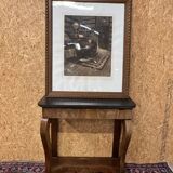 Old mahogany console, styel Restoration, nineteenth, marble top