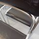 Set of 6 vintage Italian stackable chairs in chrome metal and faux leather.