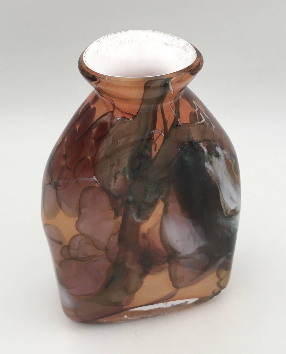 Daniel baroy blown glass vase, signed