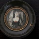 Miniature of the 18th century. watercolor on cardboard.