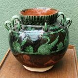 Grand pot à anses en grés vernissé