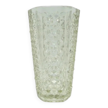 Vase Spike ACH, verre transparent, Ząbkowice, Pologne, années 1970