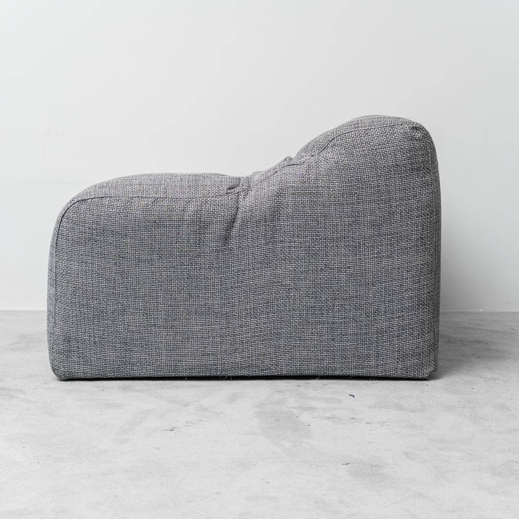 Paire de fauteuils en tissu gris vintage des années 1970