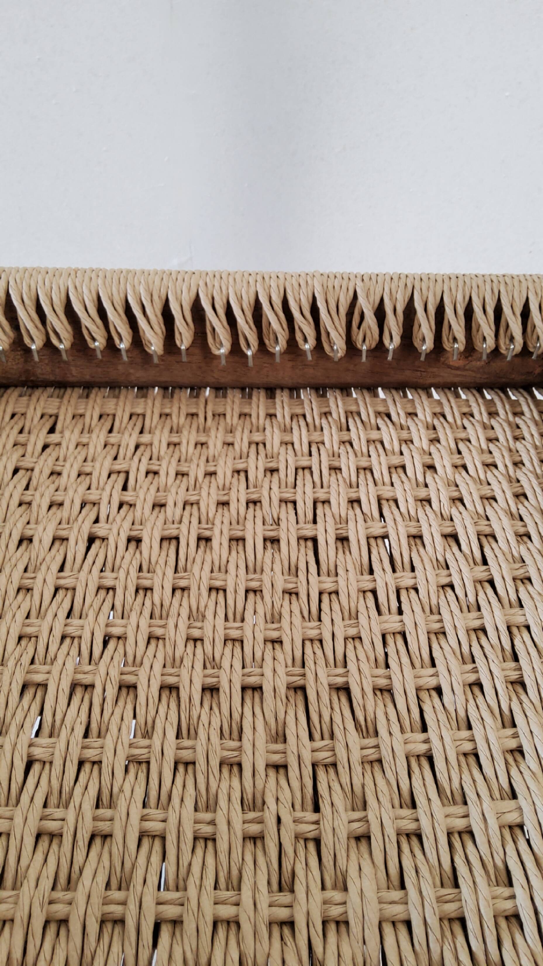Danish dining chairs in wood and paper cord