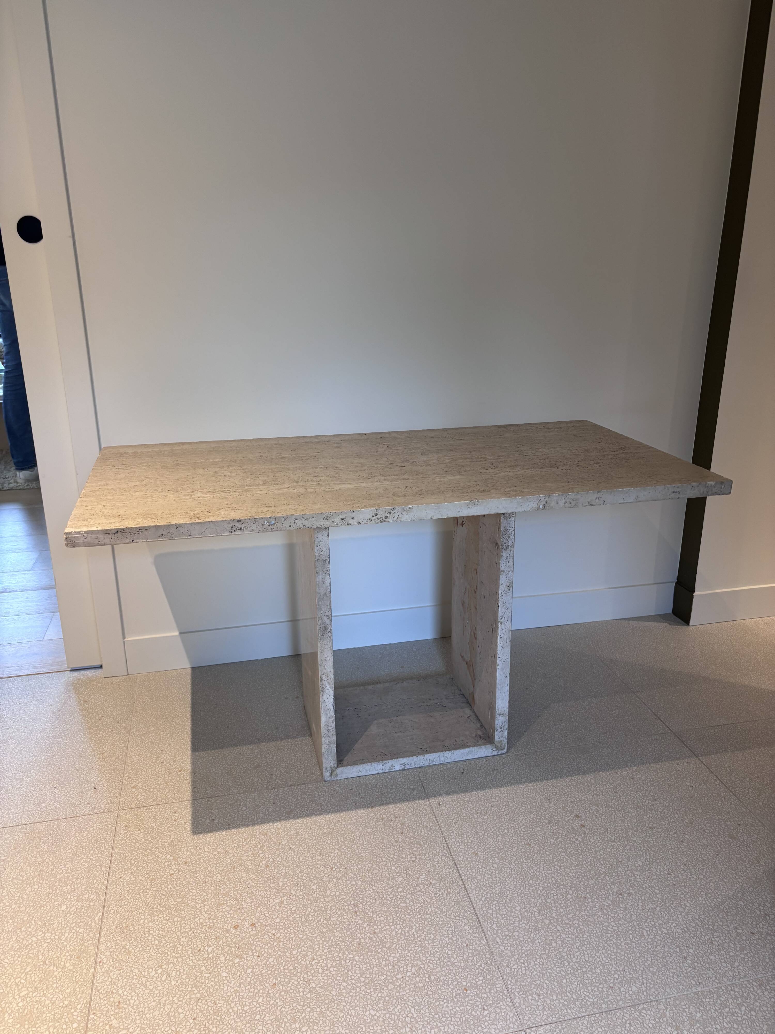Modular coffee table/console in travertine – vintage