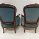 Pair of Louis XV style armchairs in natural wood, 20th century.