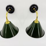 Enamelled sheet metal wall lights