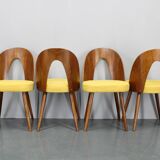 1960s Antonin Suman Set of Four Restored Dining Chairs in Walnut Finish