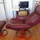 Fauteuil en cuir Anderssons avec repose-pied