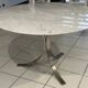 Vintage 1970s white Carrara marble dining table