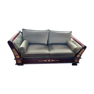 Banquette style Empire en acajou