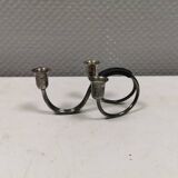 Small candle holder in tarnished silver, with place for three small candles