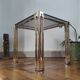 Vintage 1970s side table / Smoked glass accent table