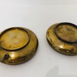 Pair of ostrich eggs on base, early 20th