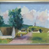 Axel Hamborn (1892-1971) Swedish modern landscape, 1960s, oil on canvas, framed