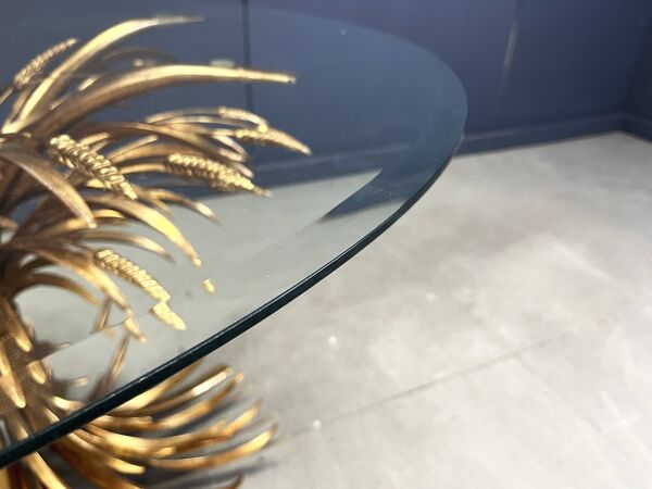 Table à manger en métal doré Coco Chanel, années 1960