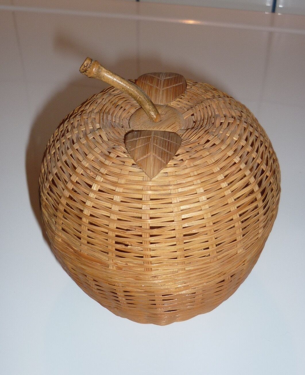 Apple box in vintage wicker