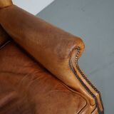 Vintage Dutch cognac coloured leather club chair
