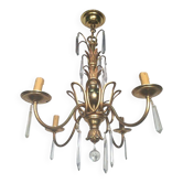 Lustre en bronze et cristaux dans le goût de la maison Baguès