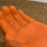 Vintage Orange Ceramic Hand Empty Pocket