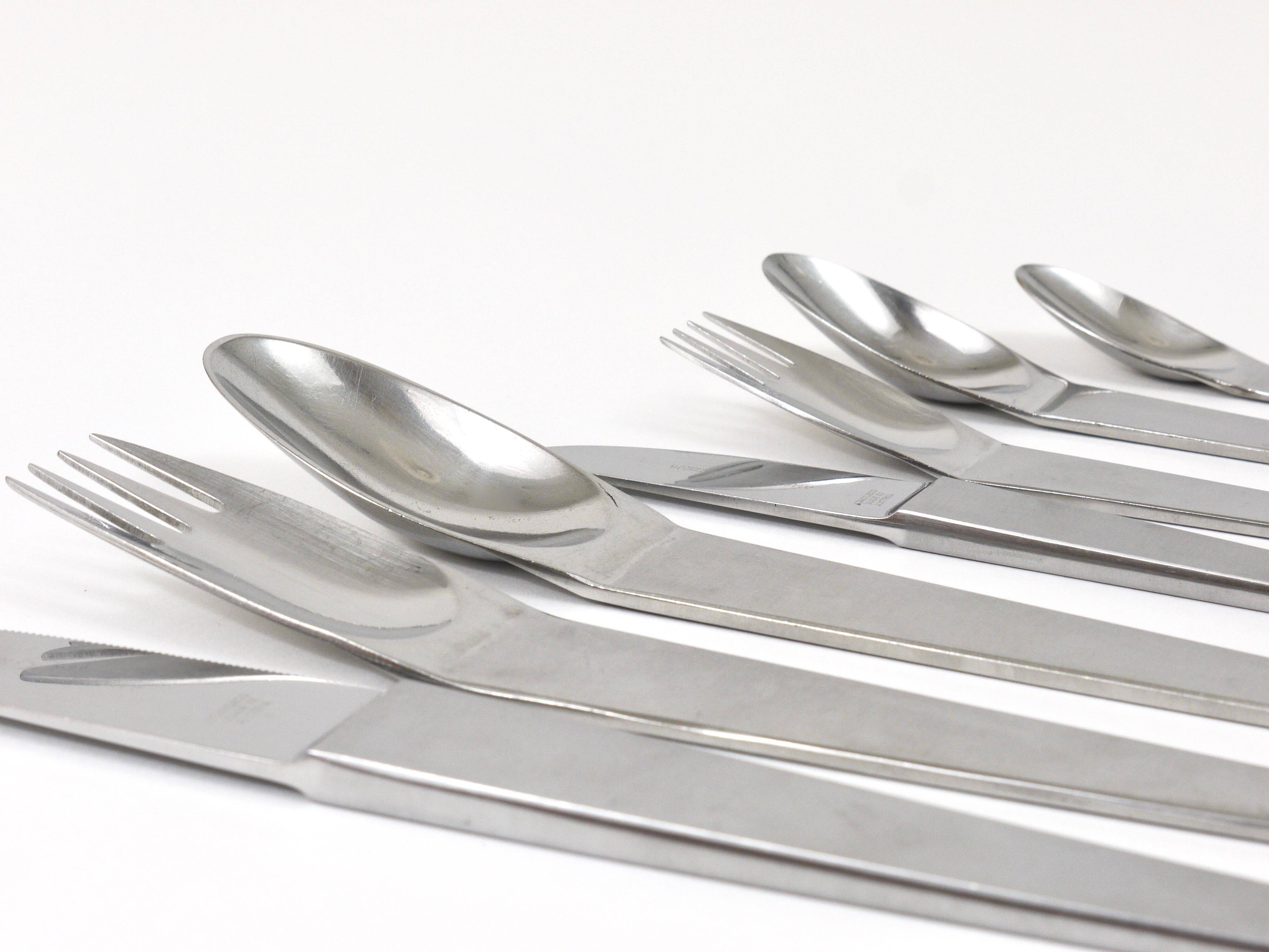 Carl Auböck 2060 Cutlery, 42 pcs., Complete for 6 People, Hammered Austria, 1950