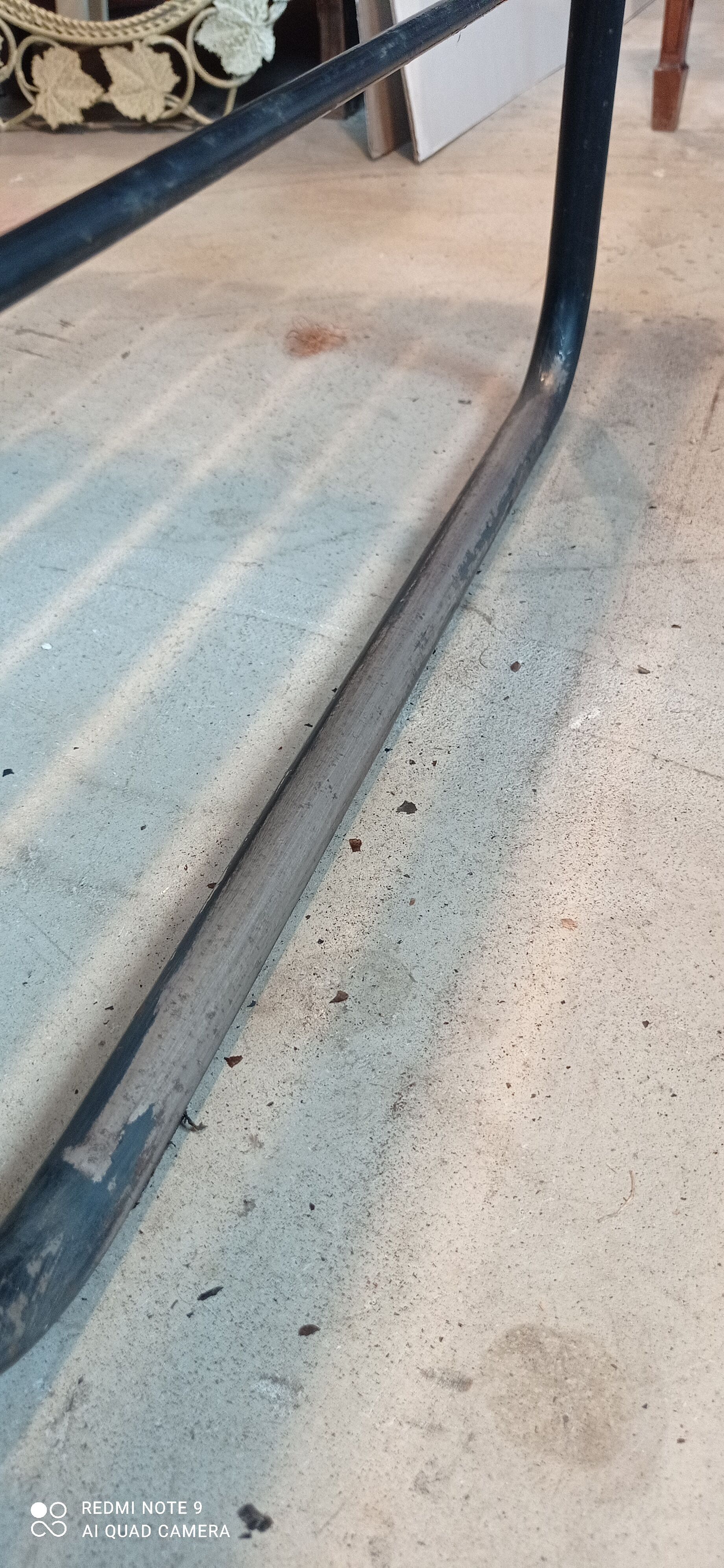 Metal and wood bench