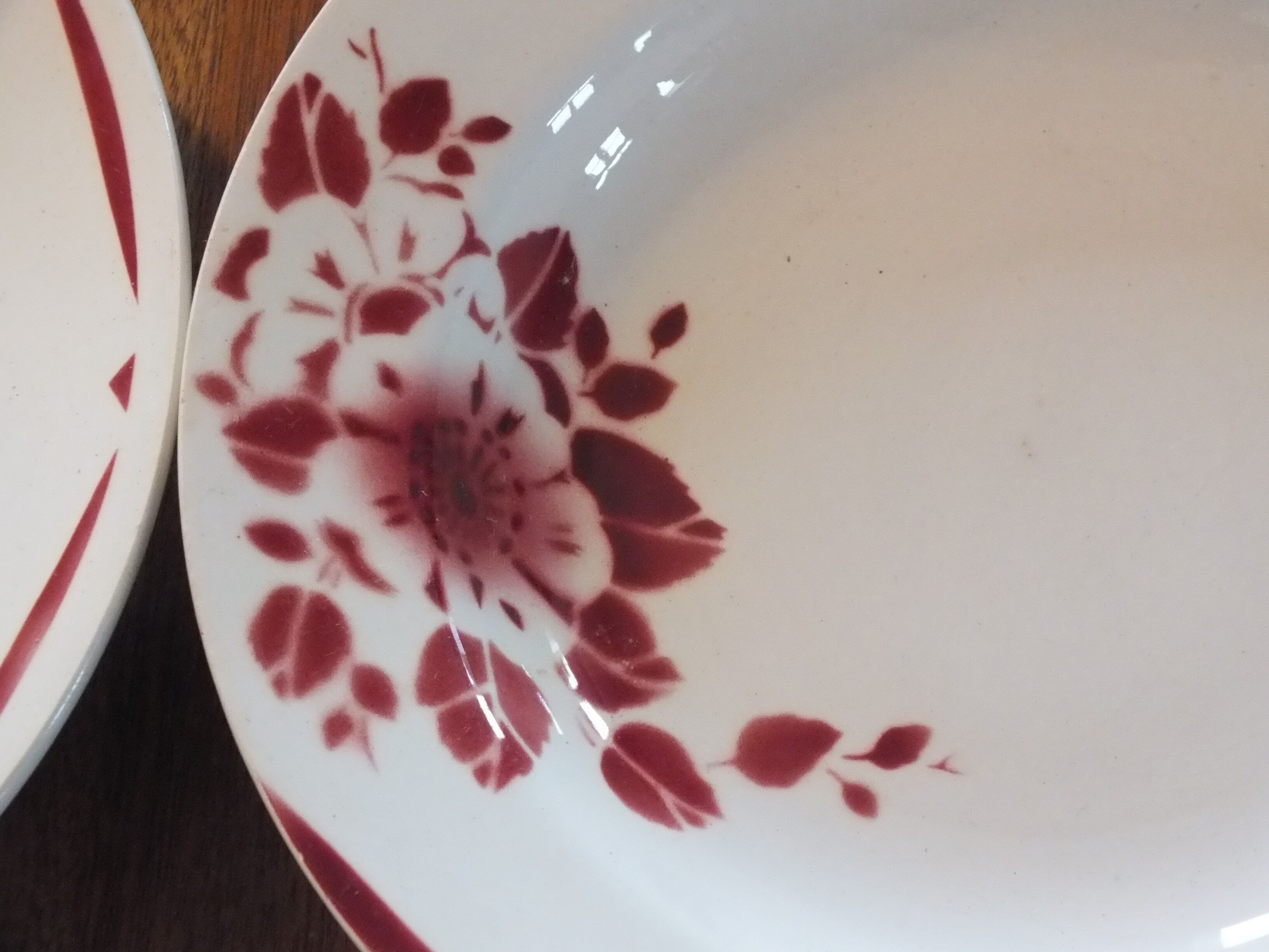 6 Hollow plates of the 40s decoration Flowers - Saint Amand Terre de Fer
