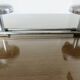 Chrome metal wall coat rack with 4 hooks, 57cm, 1970, vintage