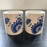 Pair of blue floral decor mugs