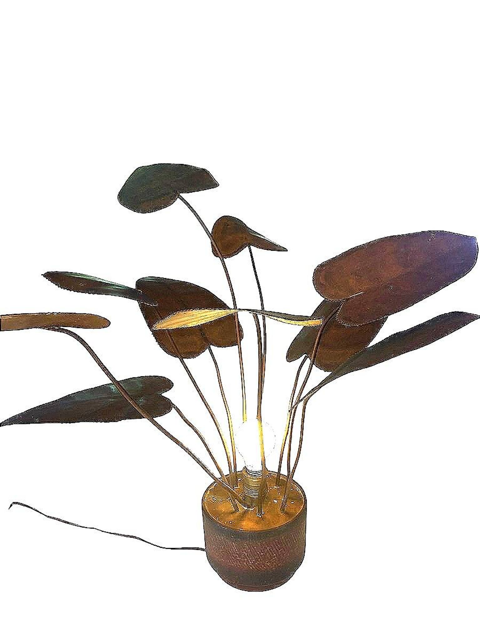 Sculptural metal lamp, 1960s/70s