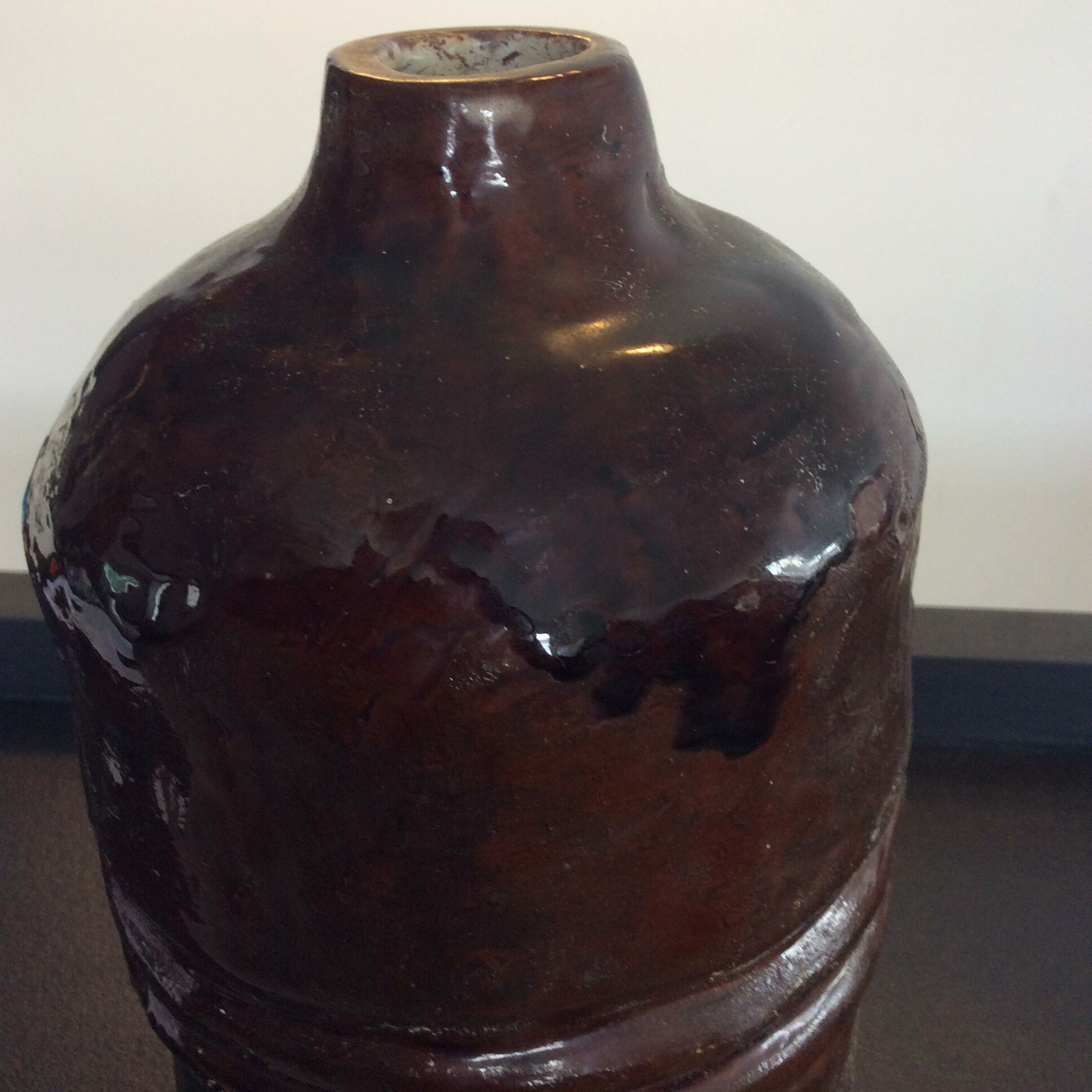 Vintage brutalist terracotta vase