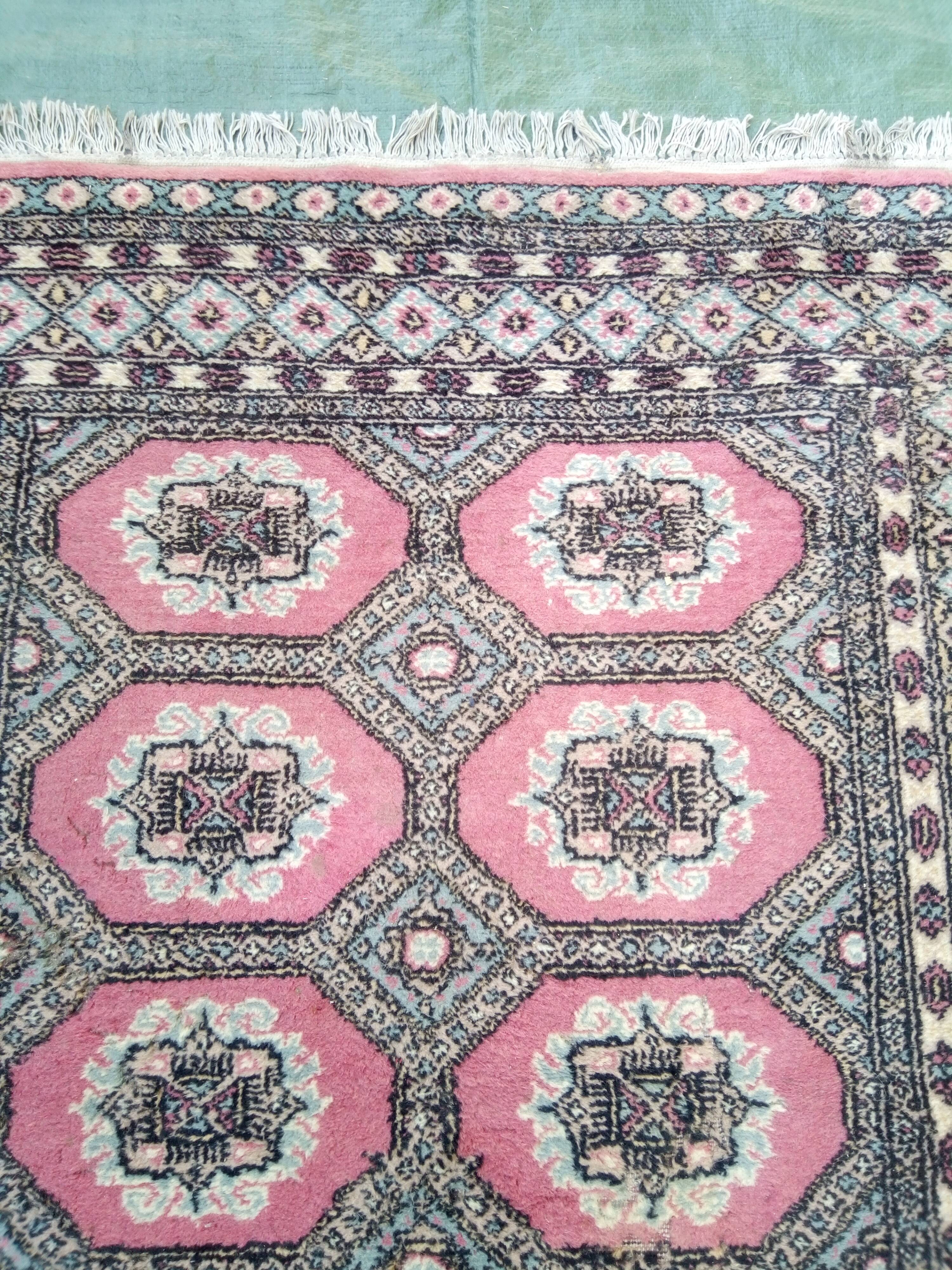 Old handmade oriental carpet 198 x 126