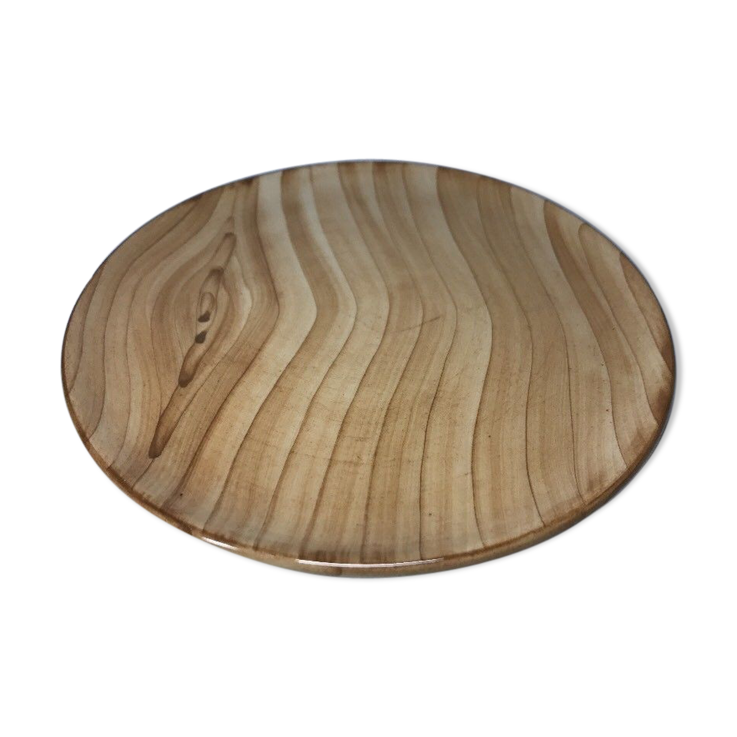 Plate Vintage Imitation wood Vallauris Grandjean Jourdan