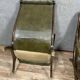 Pair of chesterfield armchairs in leather and stained wood circa 1940